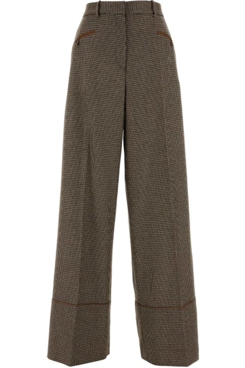 Bally Pants & Shorts for Women Bally Embroidered Stretch Wool Blend Wide-leg Pant
