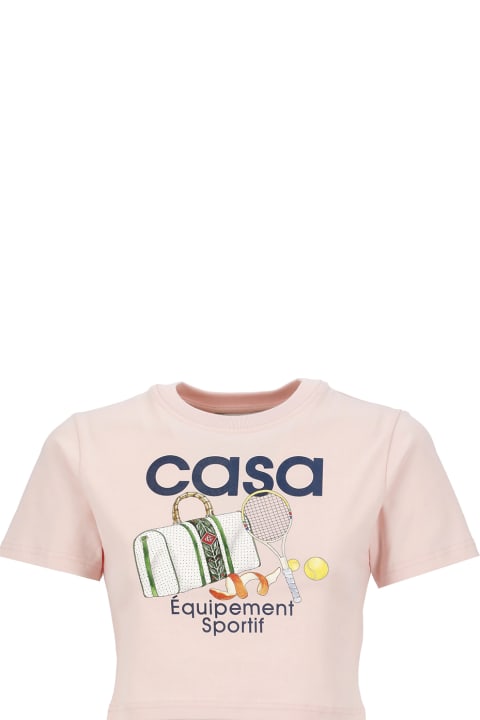 Fashion for Women Casablanca 'equipement Sportif' Pink Organic Cotton T-shirt