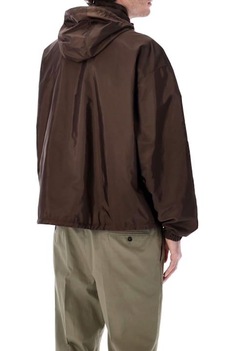 Homeware Prada Prada Re-nylon Reversible Jacket In Brown And Grey
