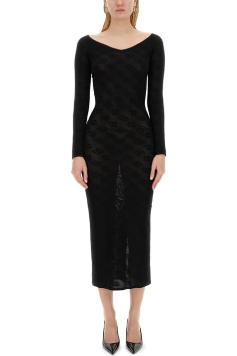 Dolce & Gabbana Clothing for Women Dolce & Gabbana Jacquard Logo Sheath Dress