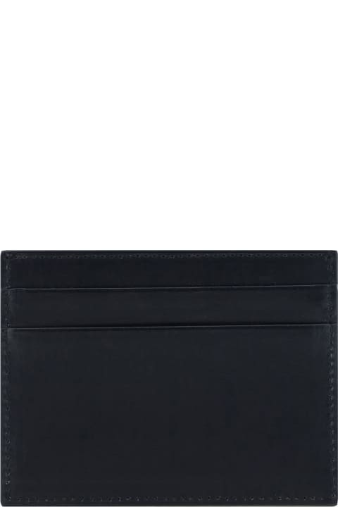 Wallets for Men Palm Angels Black Calf Leather Card Holder