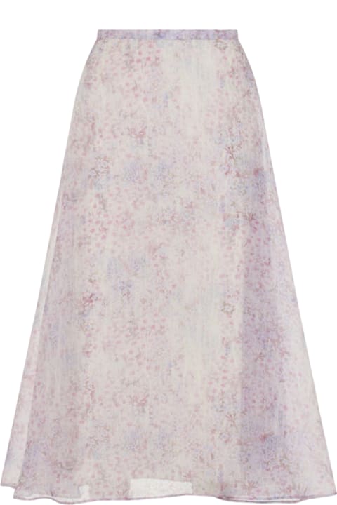Homeware Alberta Ferretti Printed Organza Midi Skirt