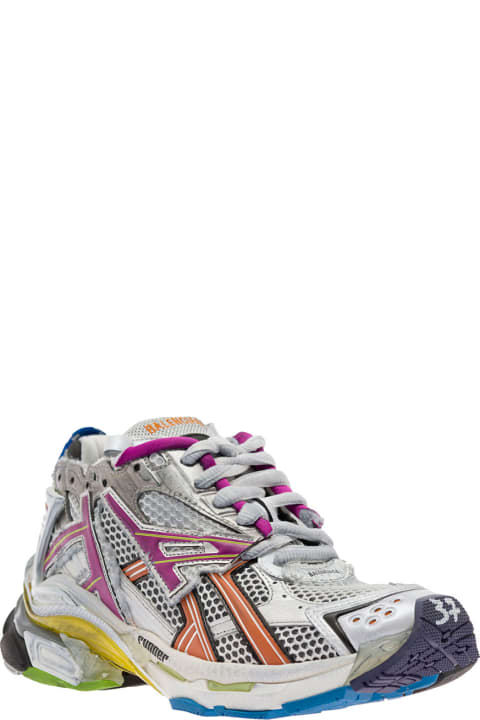 Multicolor 'runner' Sneakers With Reflective Details In A Mix Of Materials Woman