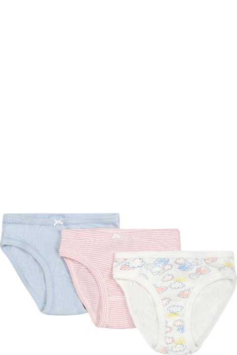 Petit Bateau Underwear for Girls Petit Bateau Multicolor Set For Girl With Print And Stripes