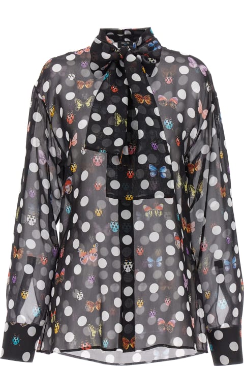 Versace Topwear for Women Versace Butterfly And Polka Dot Print Shirt