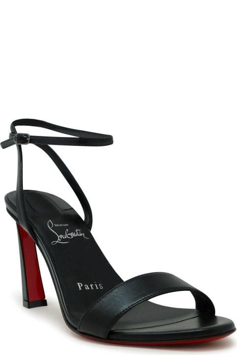 Homeware Christian Louboutin Christian Louboutin Black Pvc Leather Condora Queen 85 Sandals