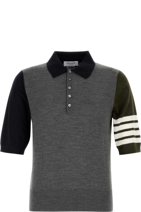 Thom Browne Topwear for Men Thom Browne Multicolor Wool Polo Shirt