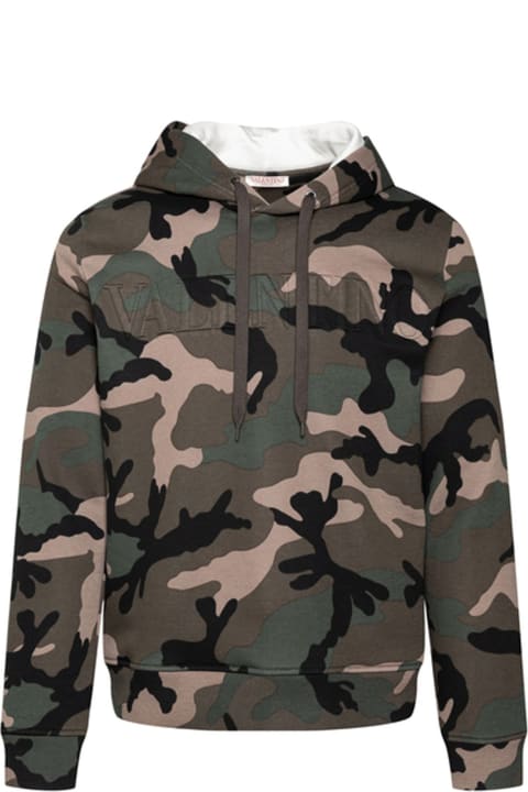 メンズ Valentinoのフリース＆ラウンジウェア Valentino Camouflage Pattern Hoodie Sweatshirt