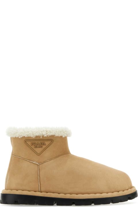 Shoes Sale for Women Prada Beige Suede Ankle Boots