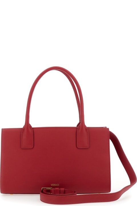 Versace Totes for Women Versace Red 'medusa 95' Hand Bag With Front Medusa Detail In Leather Woman