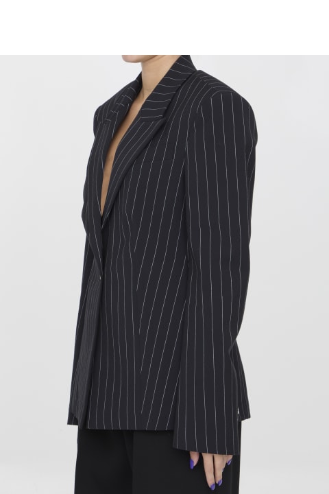 The Attico Coats & Jackets for Women The Attico Glen Pinstriped Blazer