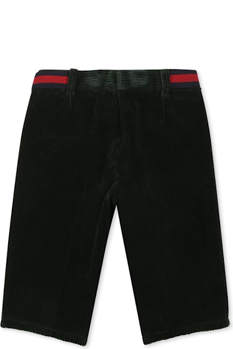 Gucci Bottoms for Baby Girls Gucci Green Trousers For Baby Boy With Web Detail