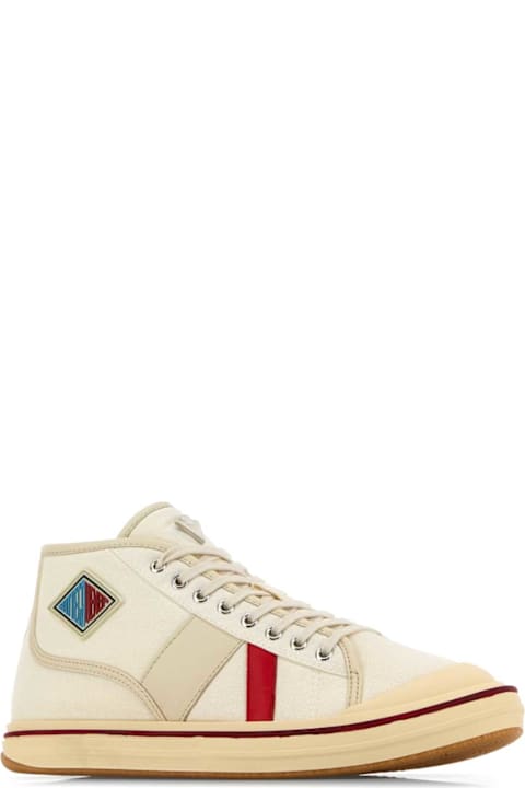 أحذية سنيكرز لـ القسم الرجالي Bottega Veneta White Canvas Summer Sneakers