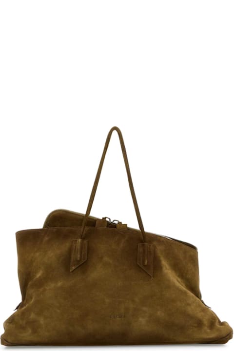 The Attico Totes for Women The Attico Khaki Suede Large La Passeggiata Shopping Bag