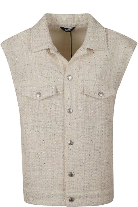 GCDS Coats & Jackets for Men GCDS Tweed Sleeveless Jacket