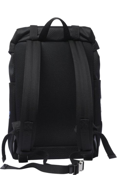 Backpacks for Men Off-White Logo Printed Buckled Backpack