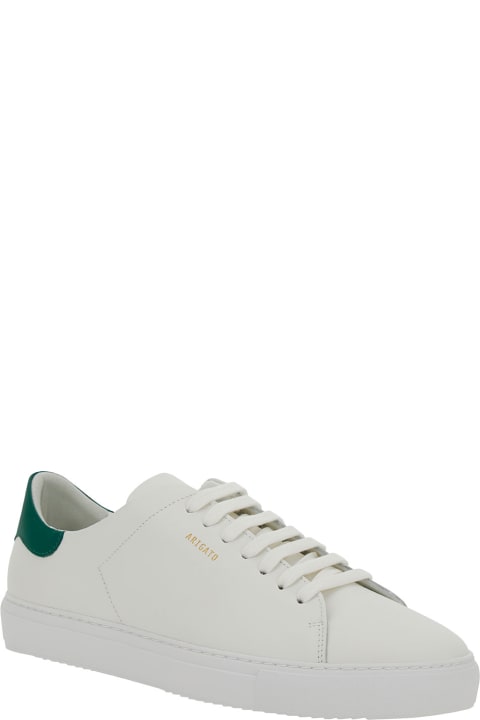 Fashion for Men Axel Arigato 'clean 90' White Low Top Sneakers With Laminated Logo In Leather Man