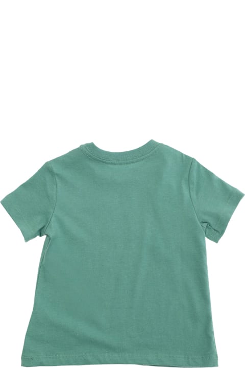 Polo Ralph Lauren T-Shirts & Polo Shirts for Women Polo Ralph Lauren Green Crewneck T-shirt With Maxi Logo Print On The Front In Cotton Baby