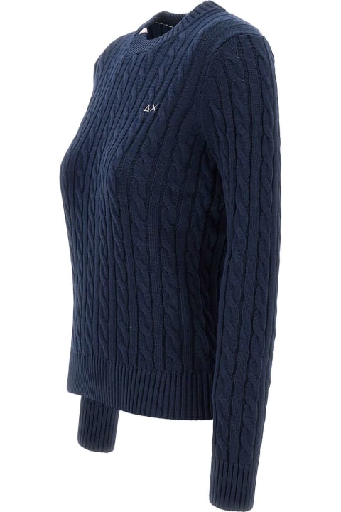 ウィメンズ Sun 68のウェア Sun 68 'round Neck Cable' Cotton Sweater