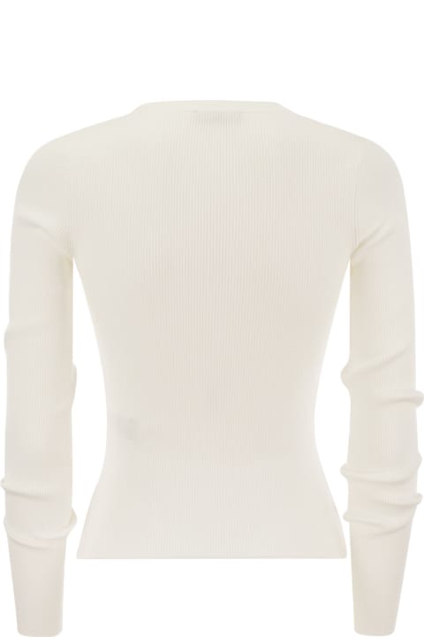 Elisabetta Franchi Topwear for Women Elisabetta Franchi Tricot Sweater With Jewel