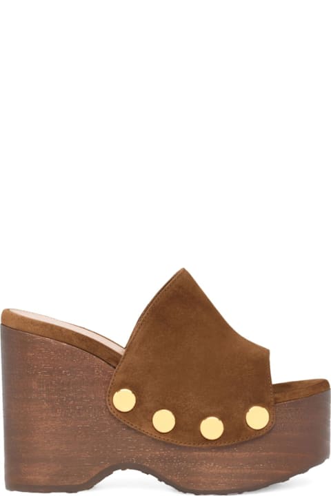 Gianvito Rossi Suede Leather Wedge Sandals