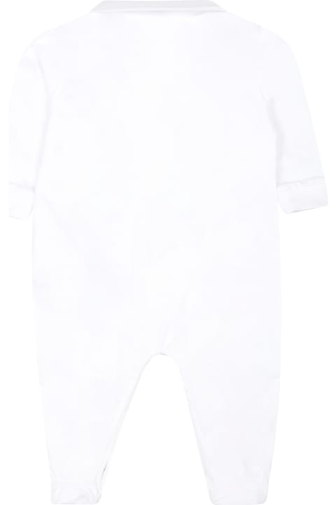 Bodysuits & Sets for Baby Girls Moschino White Babygrow For Babykids With Teddy Bear And Logo