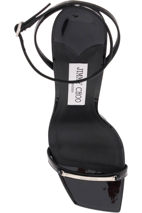 JIMMY CHOO の靴♪ ★JAXON★ 95mm【多色在庫】 Candy Pink Nappa Leather Sandals with JC Bar | JAXON 95