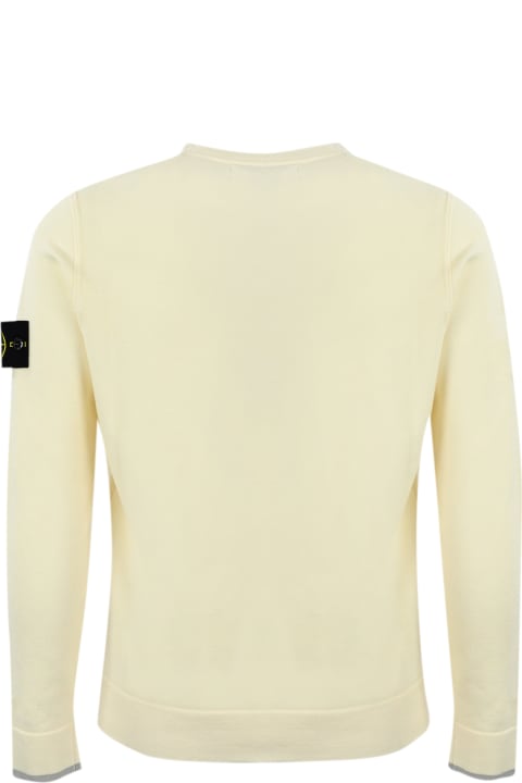 Stone Island Menのセール Stone Island Crewneck Sweater With Logo Patch In Wool Blend