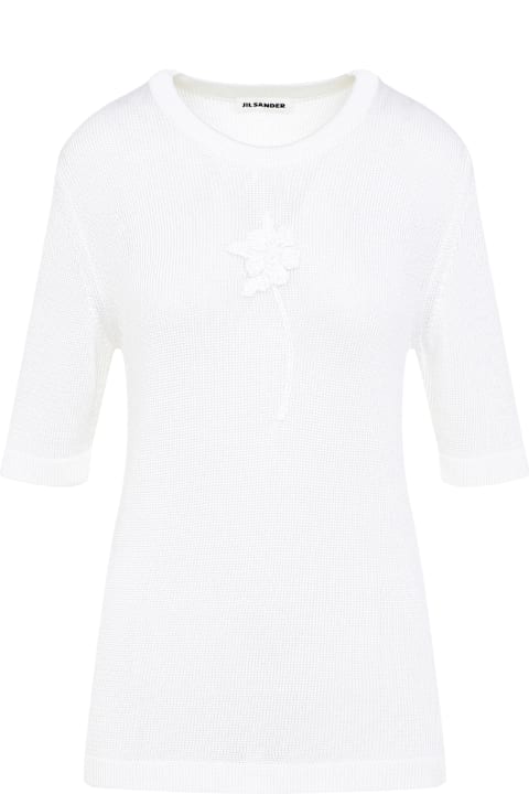 Jil Sander Topwear for Women Jil Sander Flower Crochet T-shirt