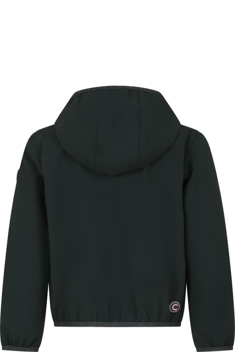 Coats & Jackets for Boys Colmar Green Windbreaker For Boy With Logo