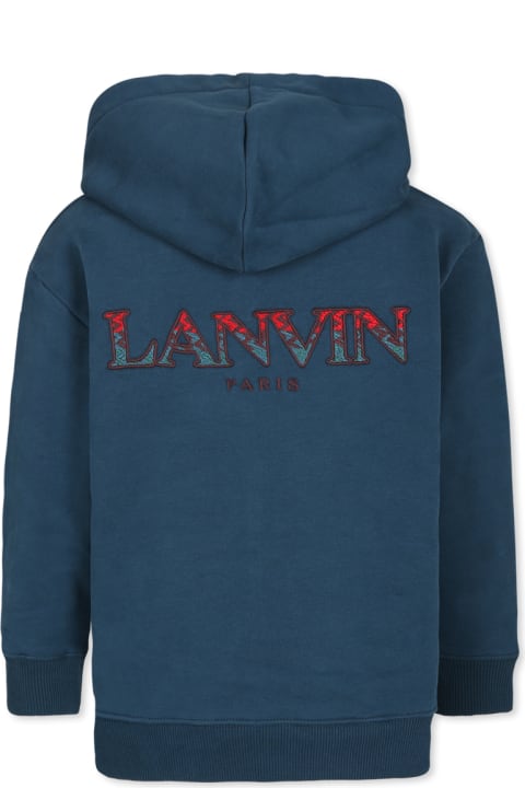 Lanvin Sweaters & Sweatshirts for Boys Lanvin Blue Sweatshirt For Boy With Logo