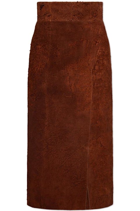 Alexander McQueen Clothing for Women Alexander McQueen High Waist Front-slit Midi Skirt