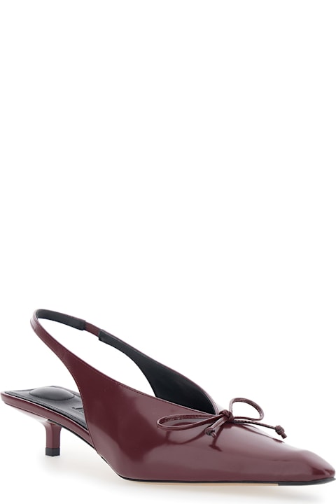 Jacquemus Bordeaux Pumps With Pointed Toe Design In Leather Woman