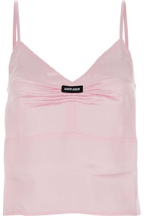 Underwear & Nightwear for Women Miu Miu Pastel Pink Satin Tank Top