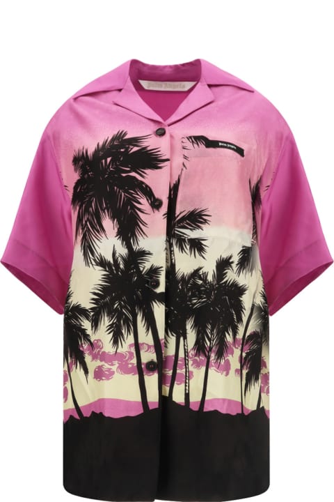 Homeware Palm Angels Bowling Style Shirt With Sunset Print