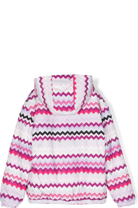 Topwear for Girls Missoni Kids Pink And Fuchsia Reversible Jacket With Chevron Pattern