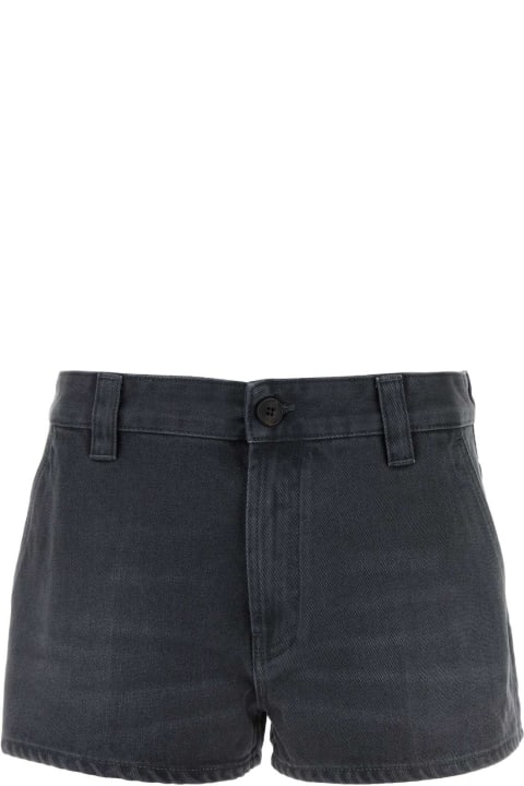 Miu Miu for Women Miu Miu Dark Grey Drill Shorts