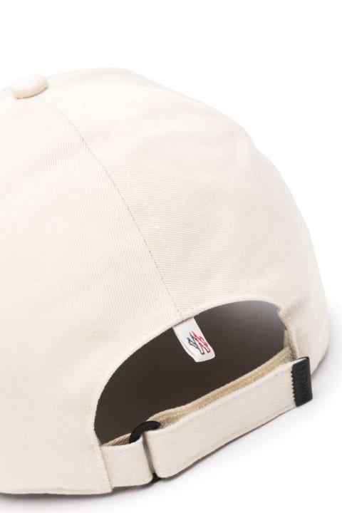 Accessories for Men Moncler Grenoble White Baseball Hat With Embossed Logo