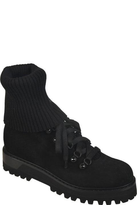 Boots for Women Le Silla Ribbed Lace-up Boots