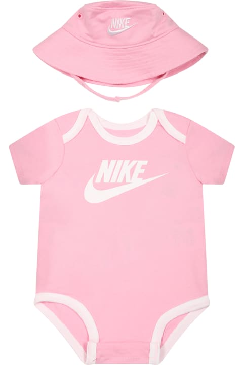 Bodysuits & Sets for Baby Girls Nike Pink Set For Baby Girl With Iconic Swoosh