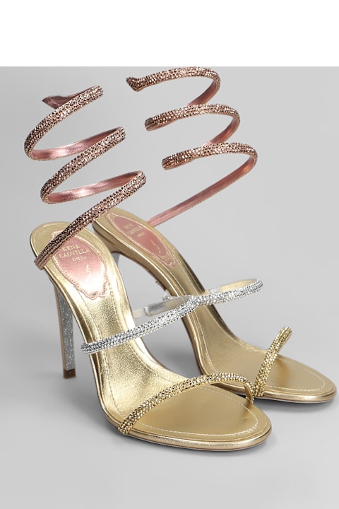 René Caovilla Shoes for Women René Caovilla Trigold Sandals In Gold Leather