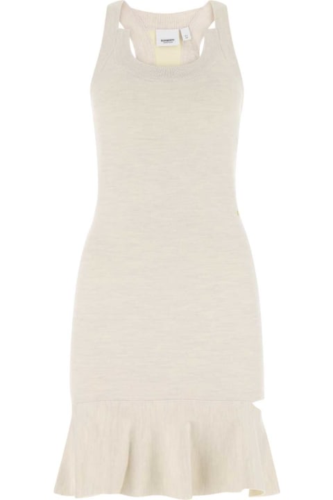 ウィメンズ新着アイテム Burberry Melange Sand Stretch Silk Blend Mini Dress