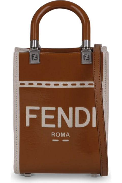 Fendi Totes for Women Fendi Fendi Sunshine Mini Bag In Canvas And Patent Leather