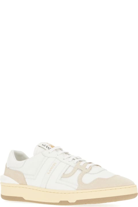 Lanvin لـ Women Lanvin Two-tone Leather And Fabric Clay Sneakers