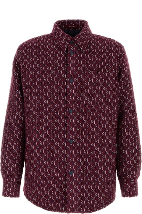 Gucci Sale for Men Gucci Burgundy Bouclã© Padded Shirt