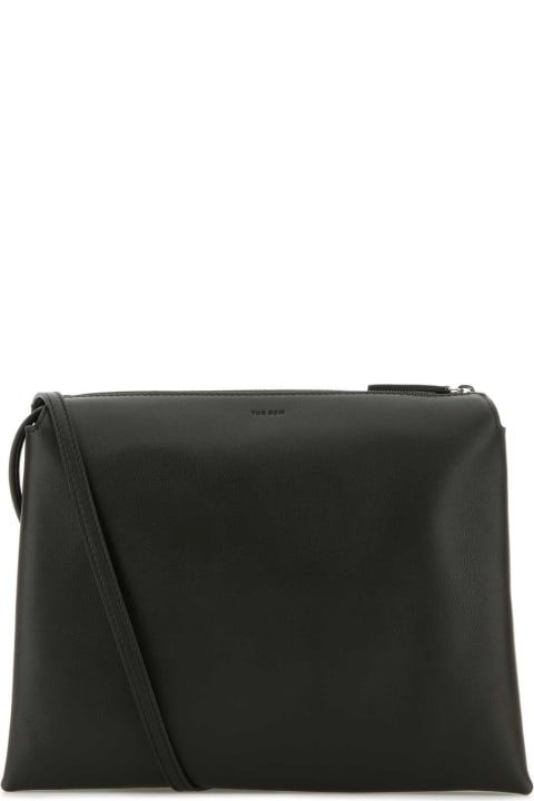 The Row Bags for Women The Row Graphite Leather Nu Twin Clutch