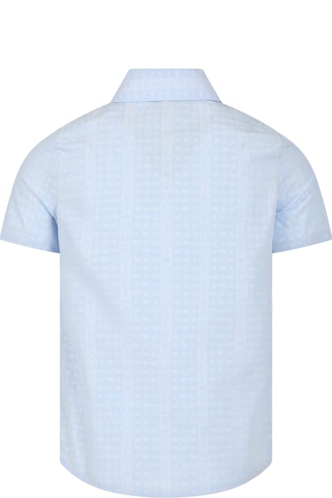 Gucci Topwear for Girls Gucci Light Blue Shirt For Girl With "guccily" Writing