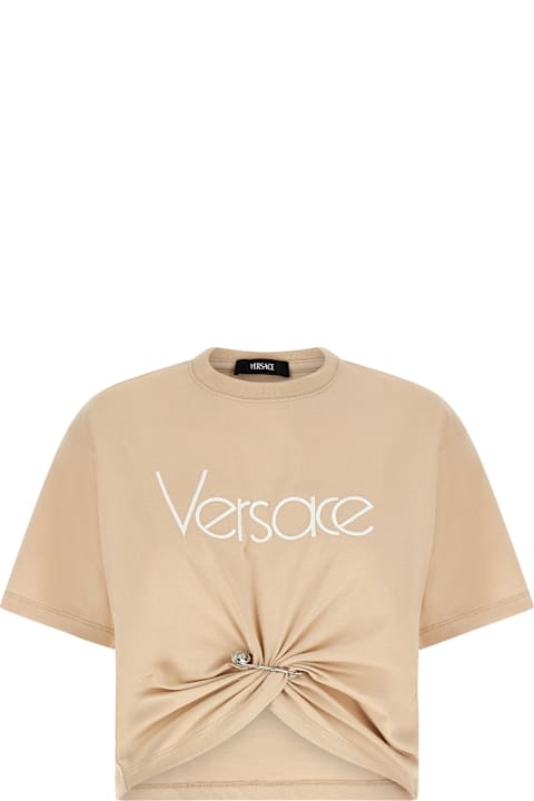 Topwear for Women Versace Logo Embroidery T-shirt