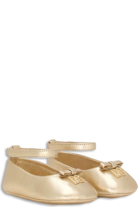 Dolce & Gabbana for Baby Girls Dolce & Gabbana Ballerina In Laminated Nappa