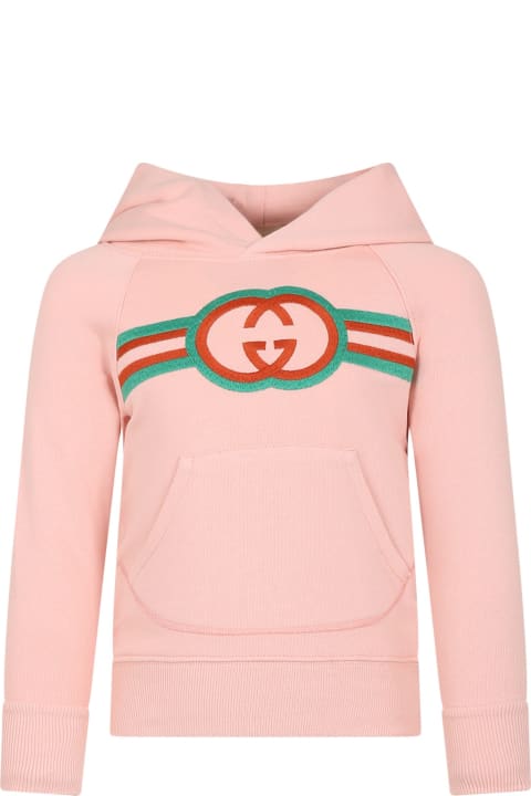 Gucci for Kids Gucci Pink Sweatshirt For Girl With Double G